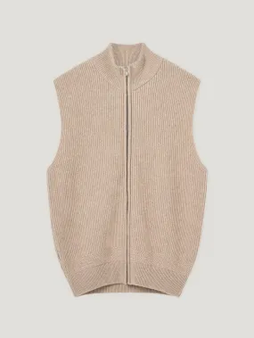 Natural Cashmere Driving Gilet