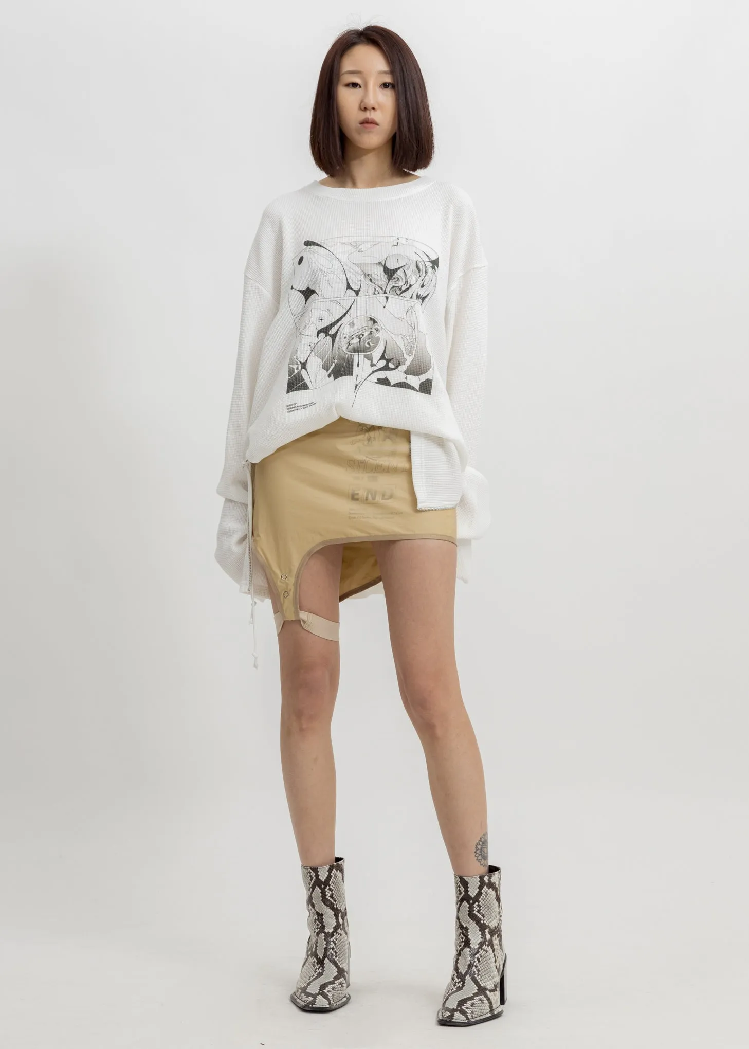 Nude Layered Garter Skirt
