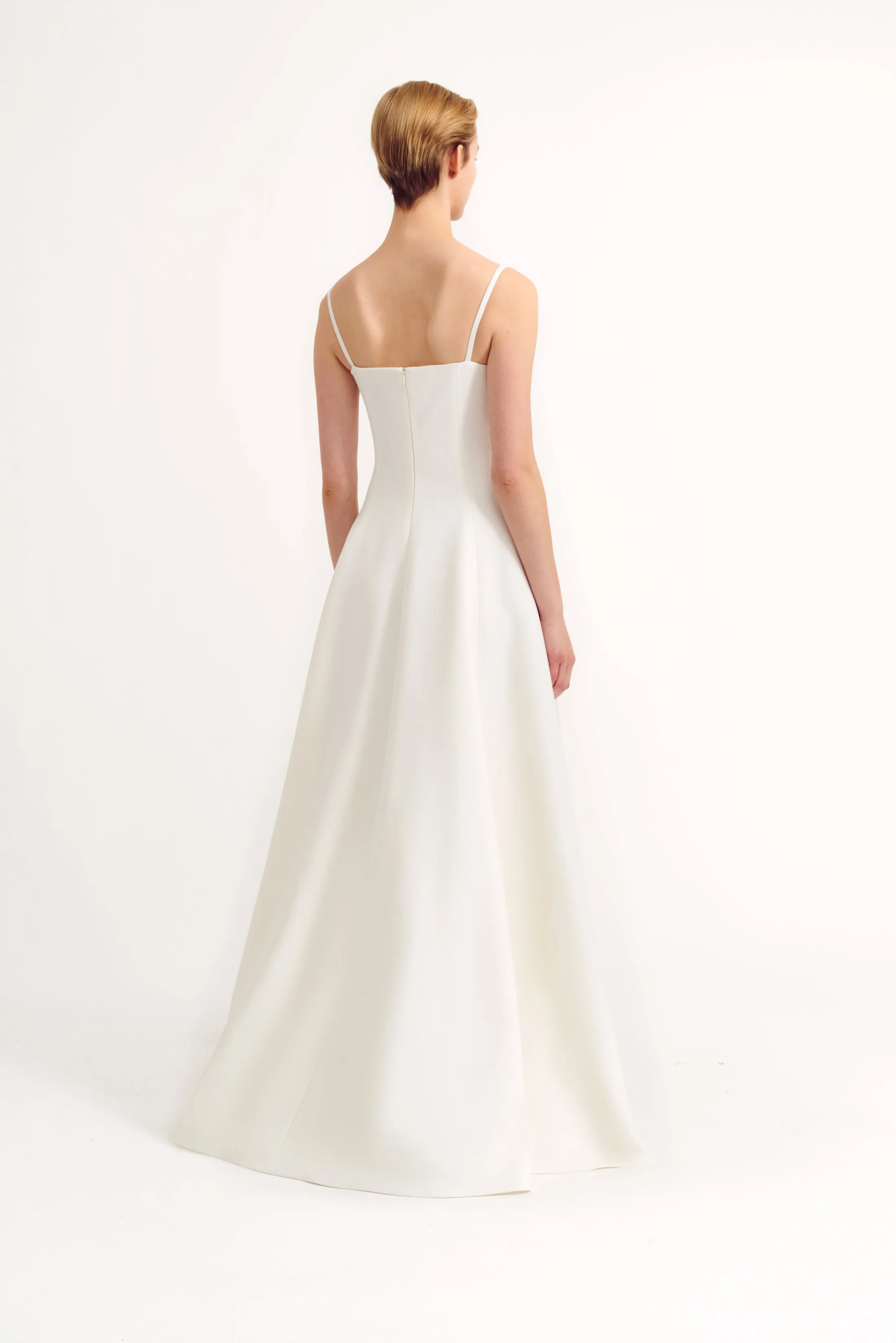 Oceana Bridal Dress in Ivory Single Wool Crepe