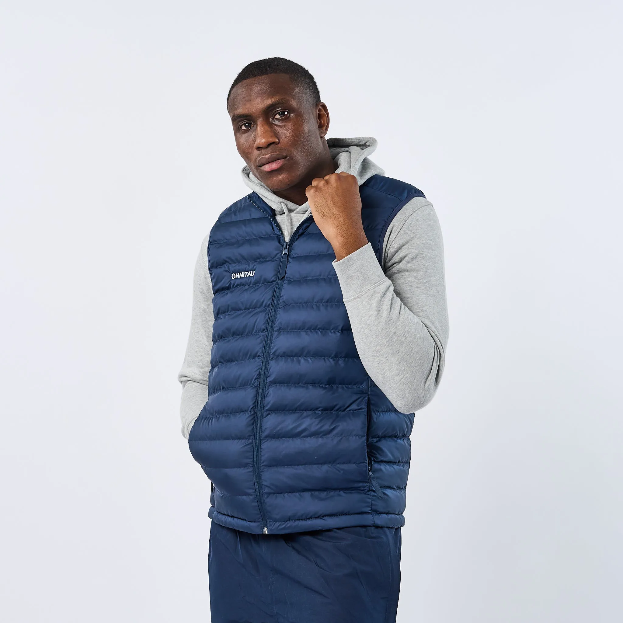 Omnitau Men's Team Sports Recycled Padded Gilet - Navy