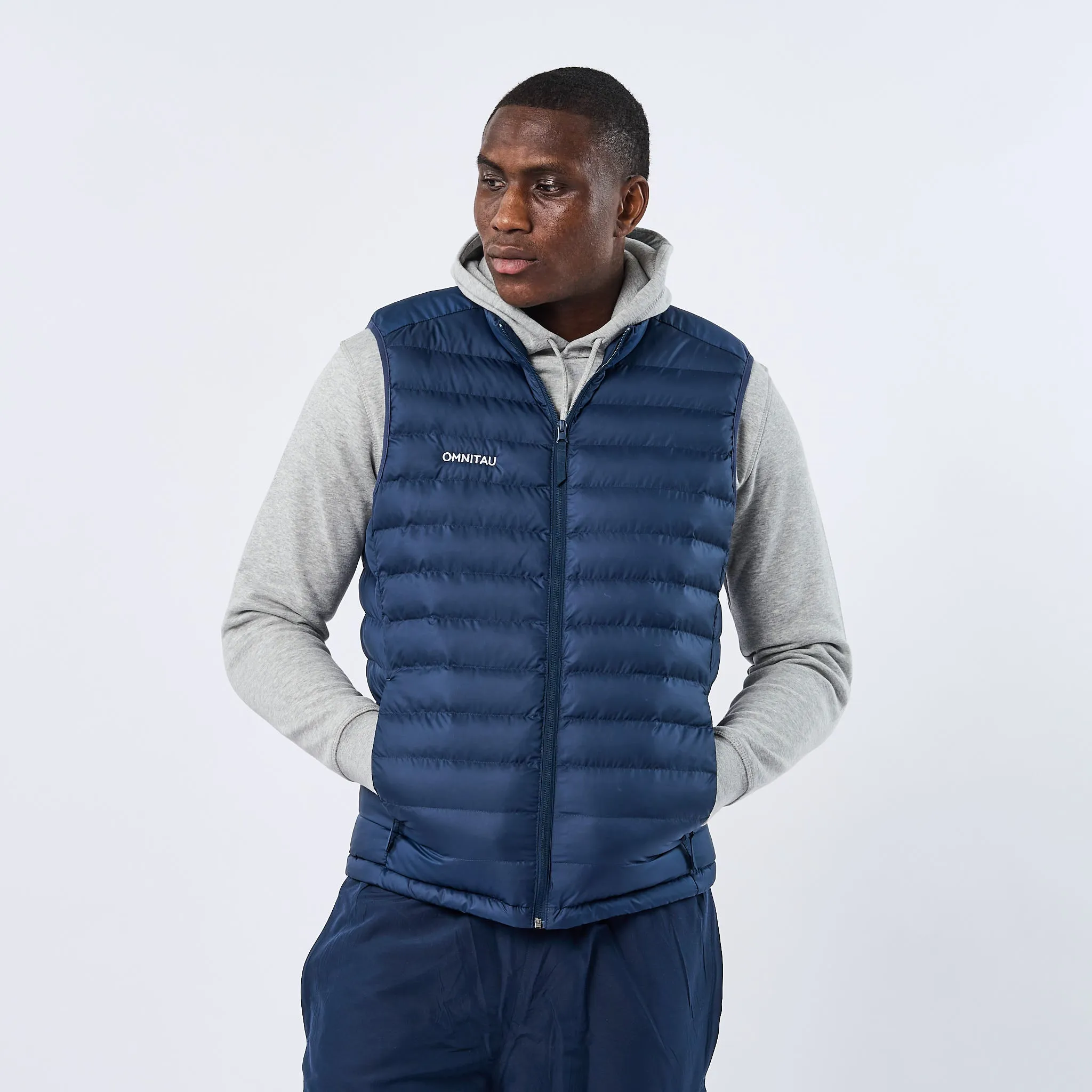 Omnitau Men's Team Sports Recycled Padded Gilet - Navy