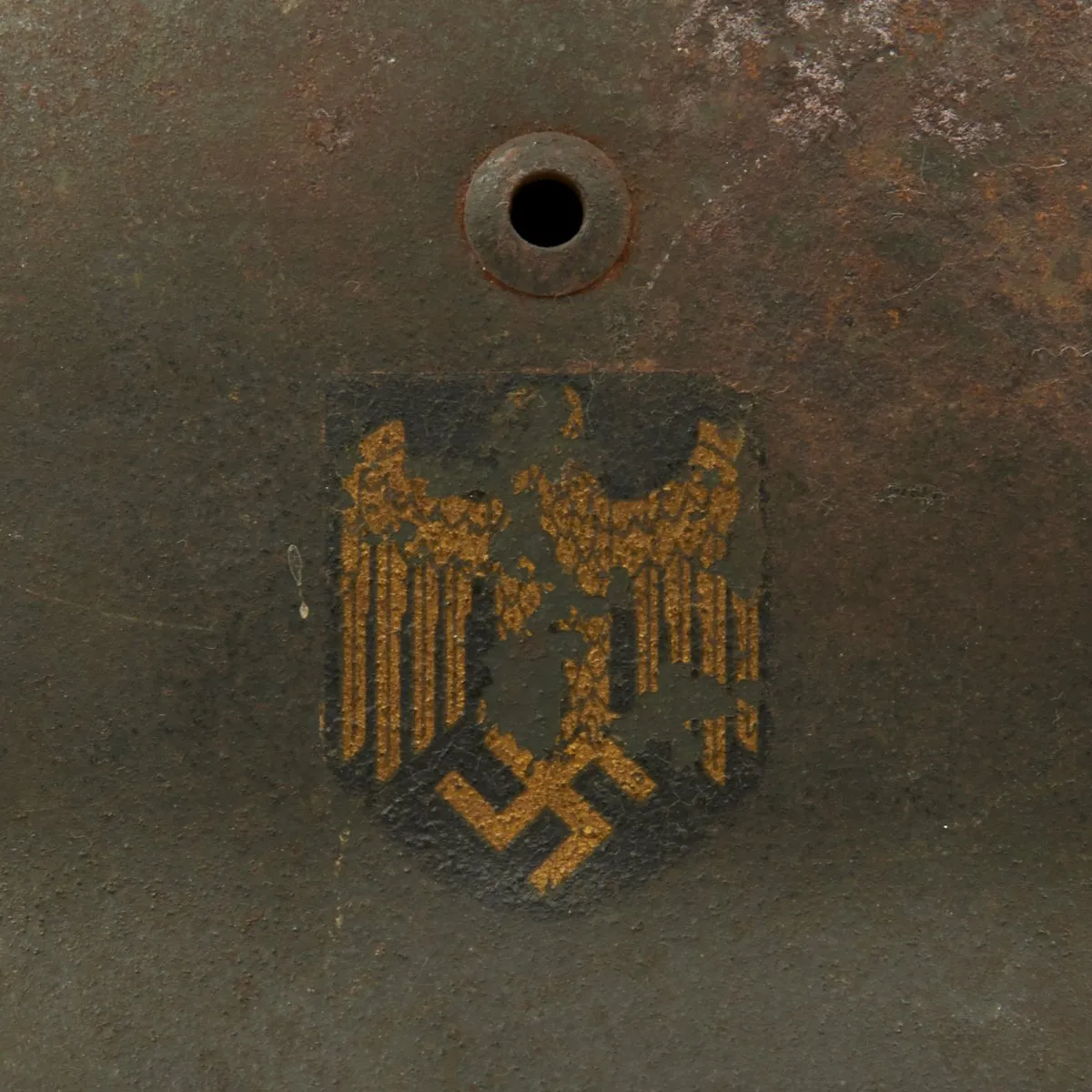 Original German WWII Kriegsmarine Navy M35 Single Decal Named Helmet - Marked SE66
