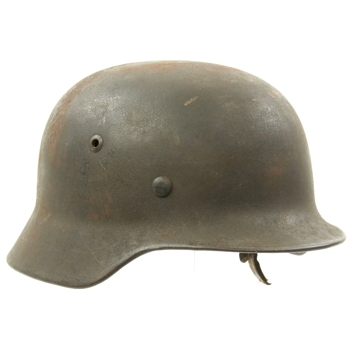 Original German WWII Kriegsmarine Navy M35 Single Decal Named Helmet - Marked SE66