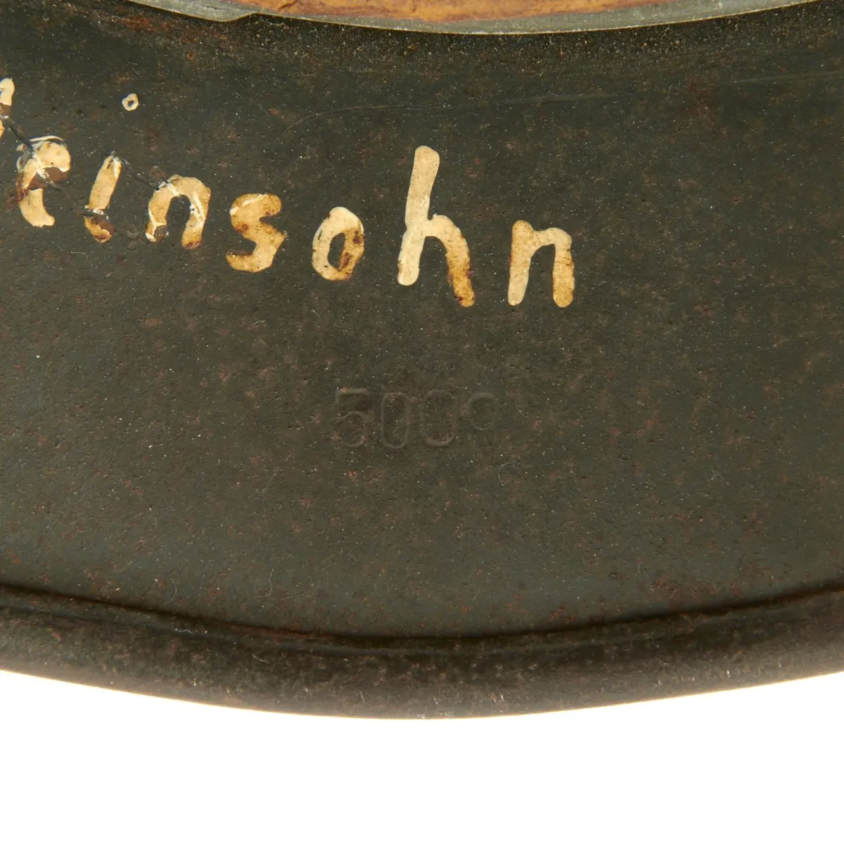 Original German WWII Kriegsmarine Navy M35 Single Decal Named Helmet - Marked SE66