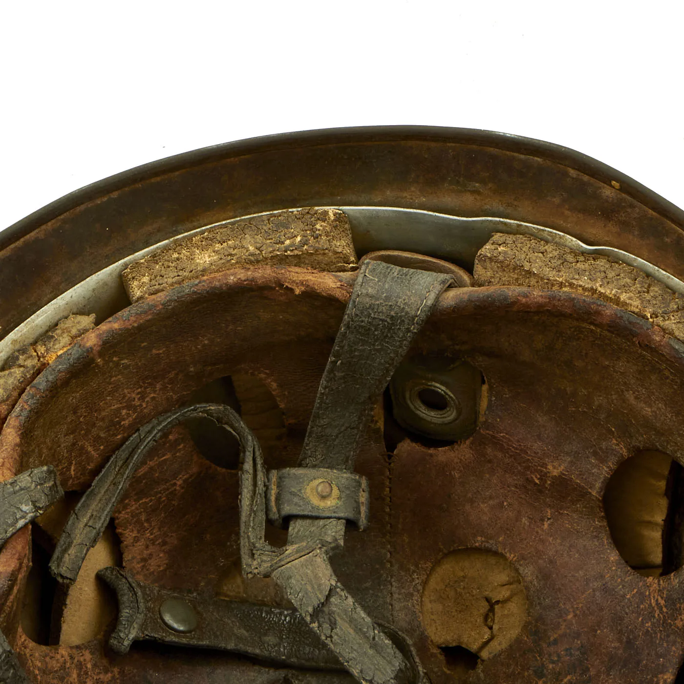 Original WWII German Normandy Pattern Camouflage M-38 Luftwaffe Fallschirmjäger Paratrooper Helmet - Complete with Liner and Chinstraps