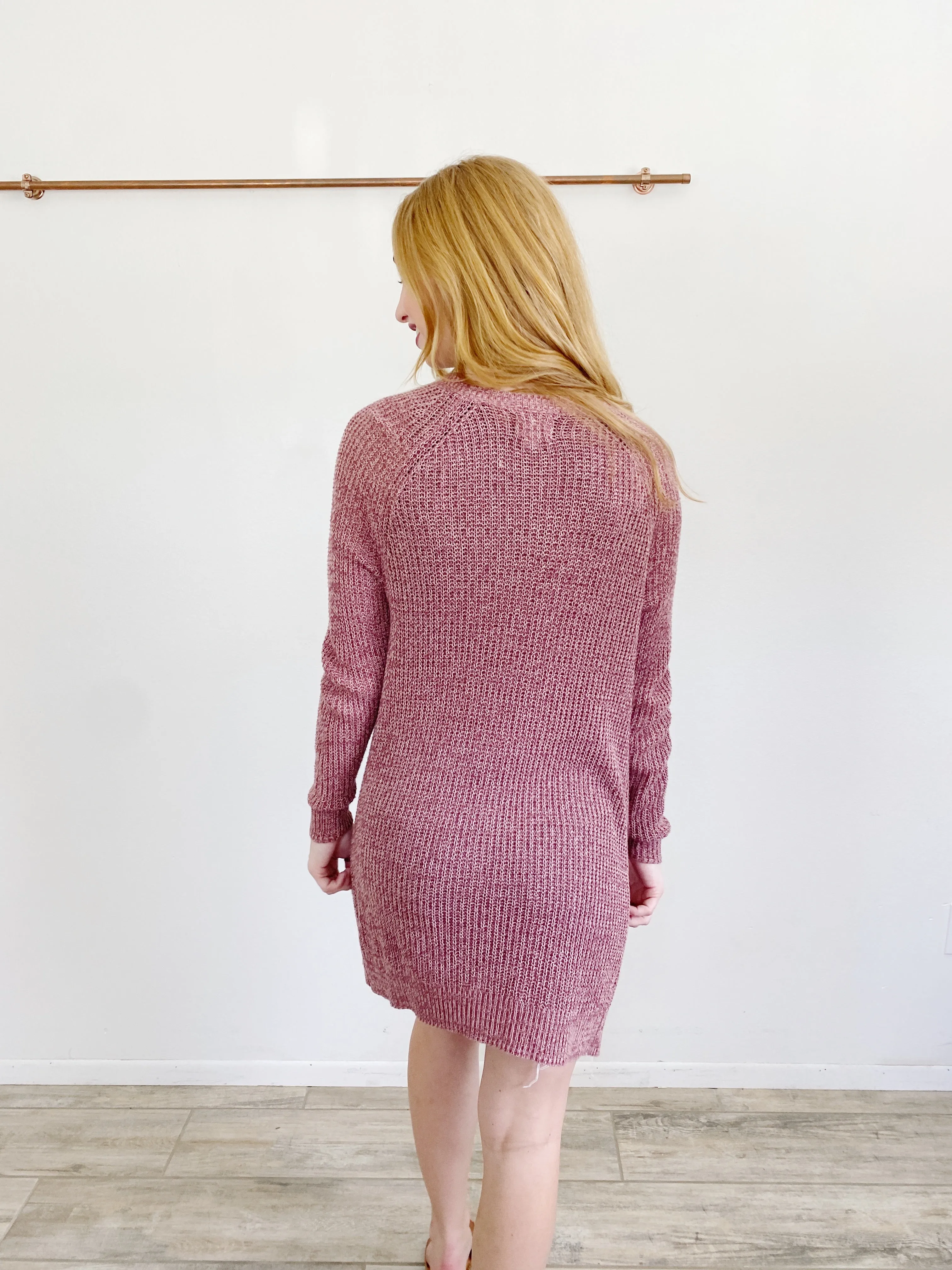 Pacsun LA Hearts Mauve Knit Cardigan Sweater Small