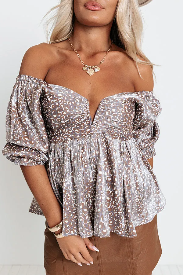 Passing The Eiffel Tower Leopard Top In Purple