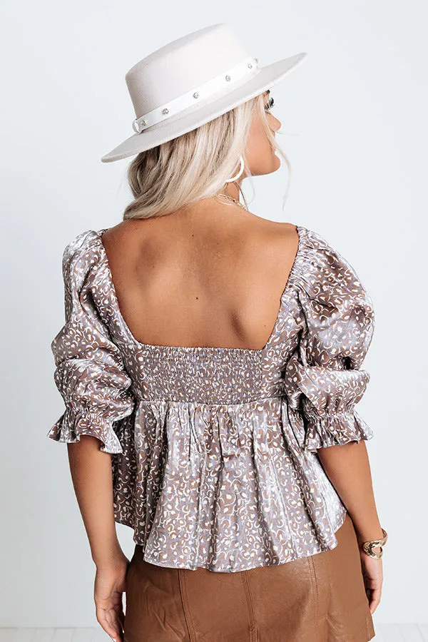 Passing The Eiffel Tower Leopard Top In Purple