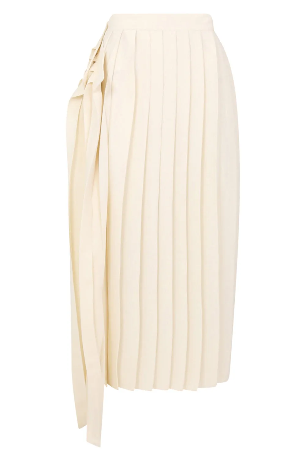 PLEATED FLUID SKIRT OFF WHITE