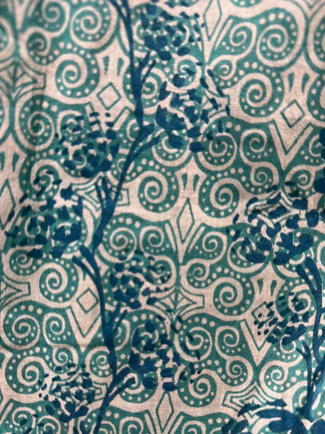 Reversible Wrap Skirt in Teal and Bubble Flowers by Apsara