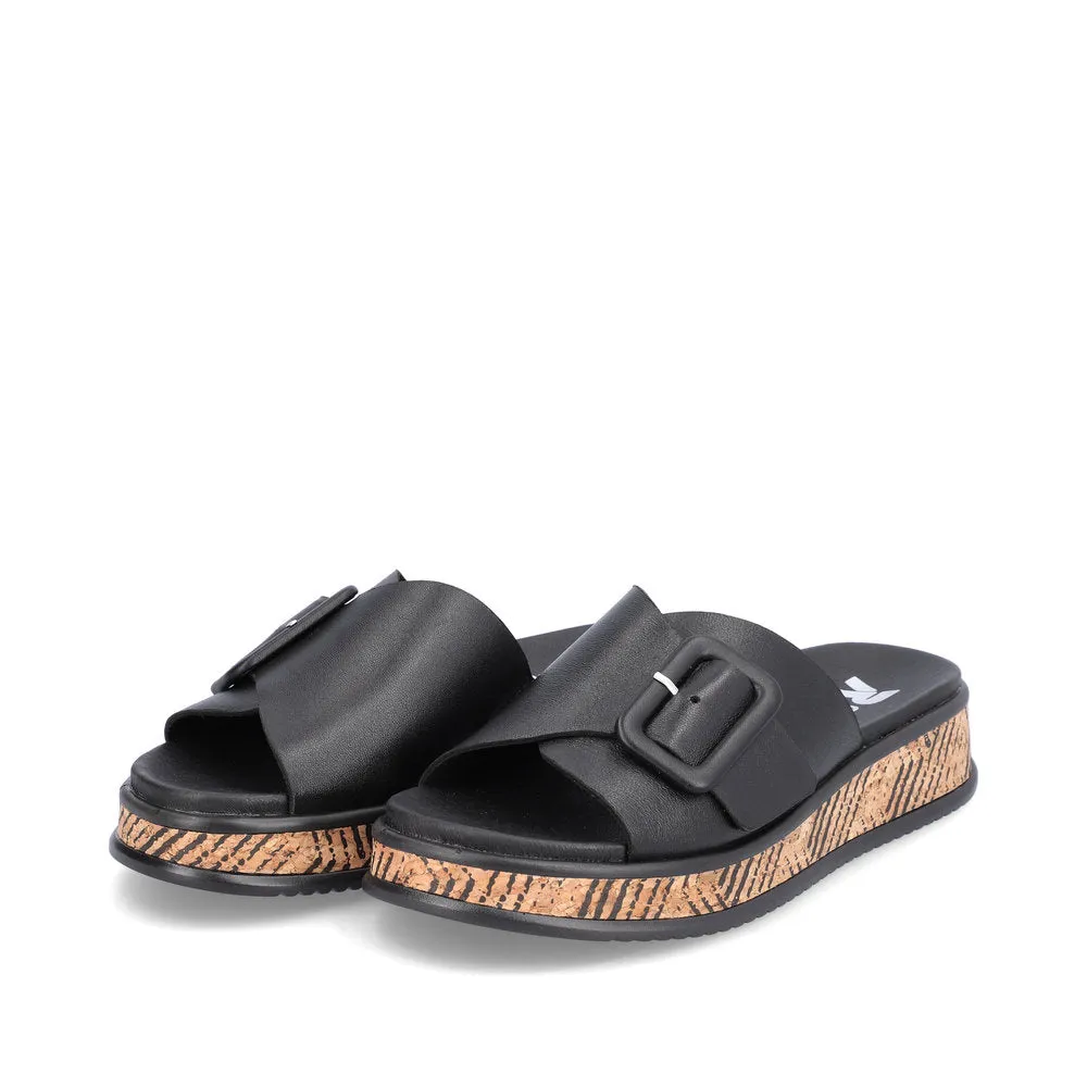 Rieker Evolution Ladies Buckle Trim Backless Sandal
