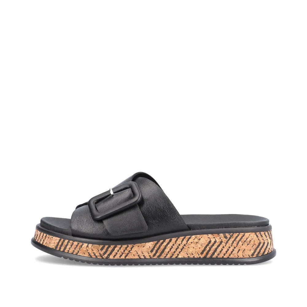 Rieker Evolution Ladies Buckle Trim Backless Sandal