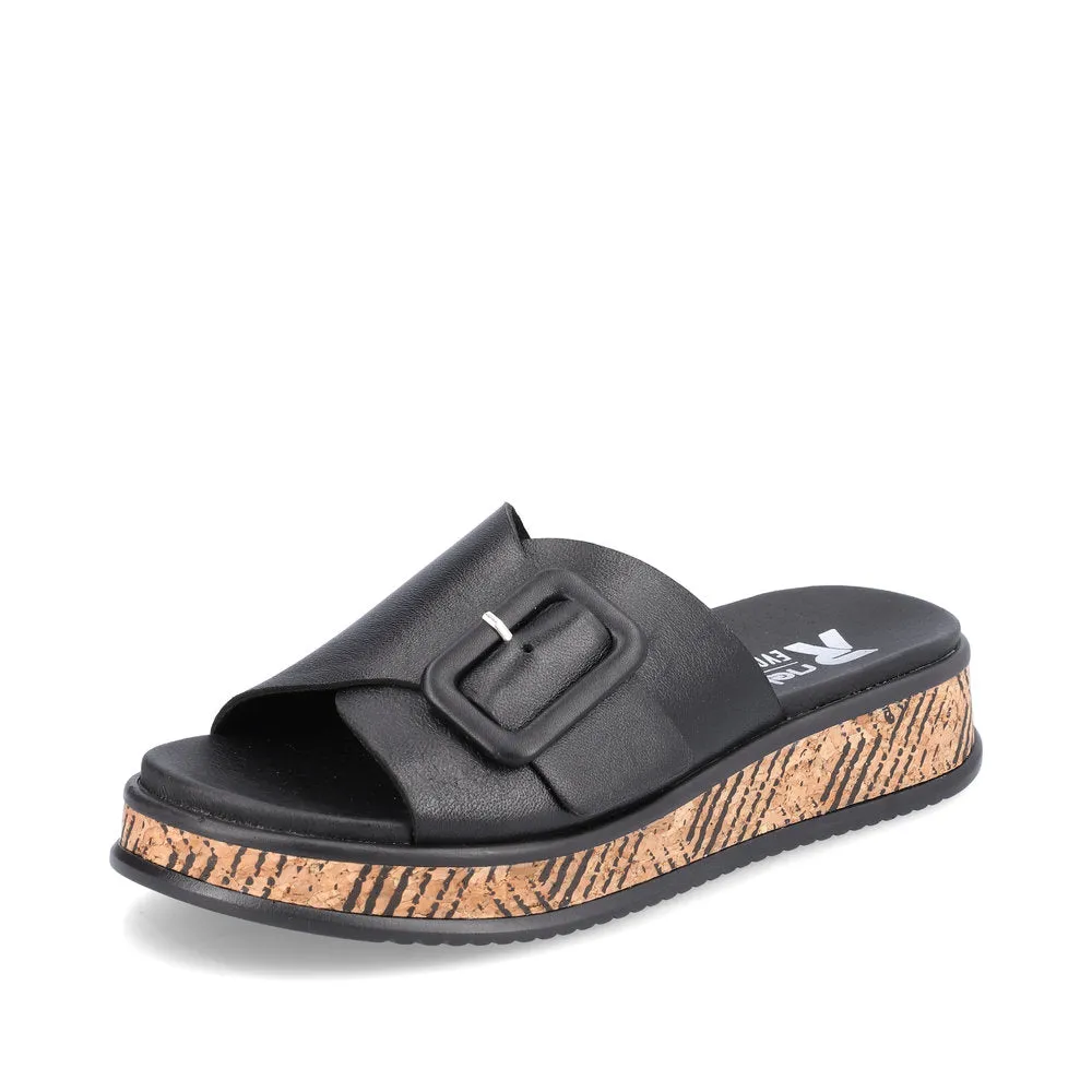 Rieker Evolution Ladies Buckle Trim Backless Sandal