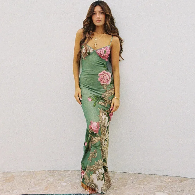 Rossa Printed Maxi Bodycon Slip Dresses - 4 Patterns