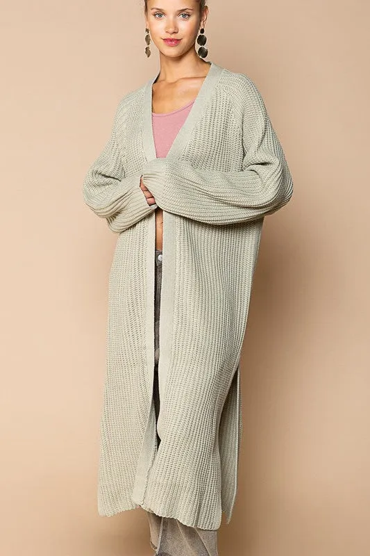 Sage Slit Cardigan