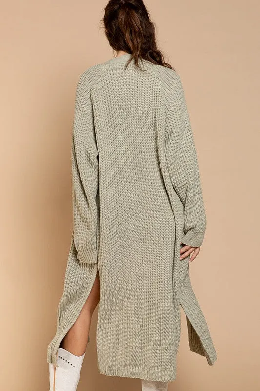 Sage Slit Cardigan