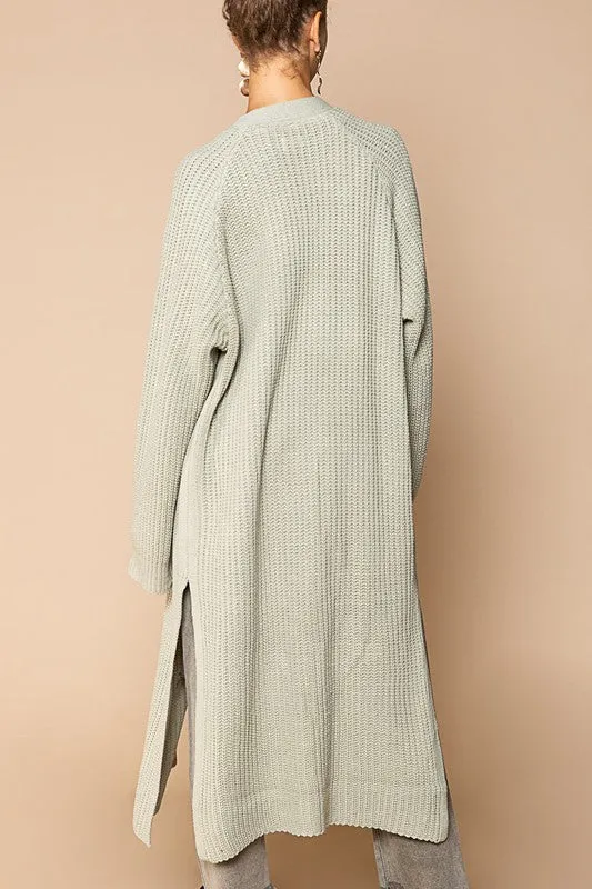 Sage Slit Cardigan