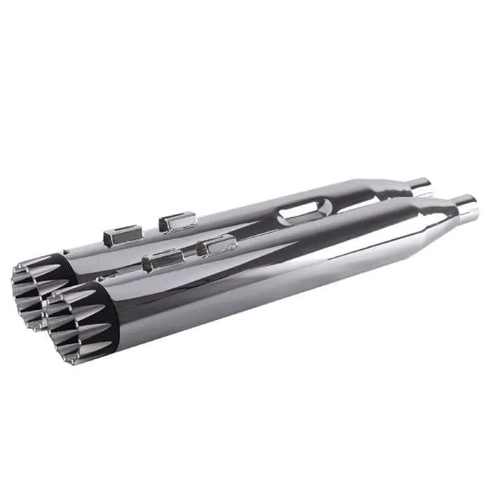 Sharkroad 4.0” Chrome Slip On Mufflers Exhaust for Harley Touring 1995-2016