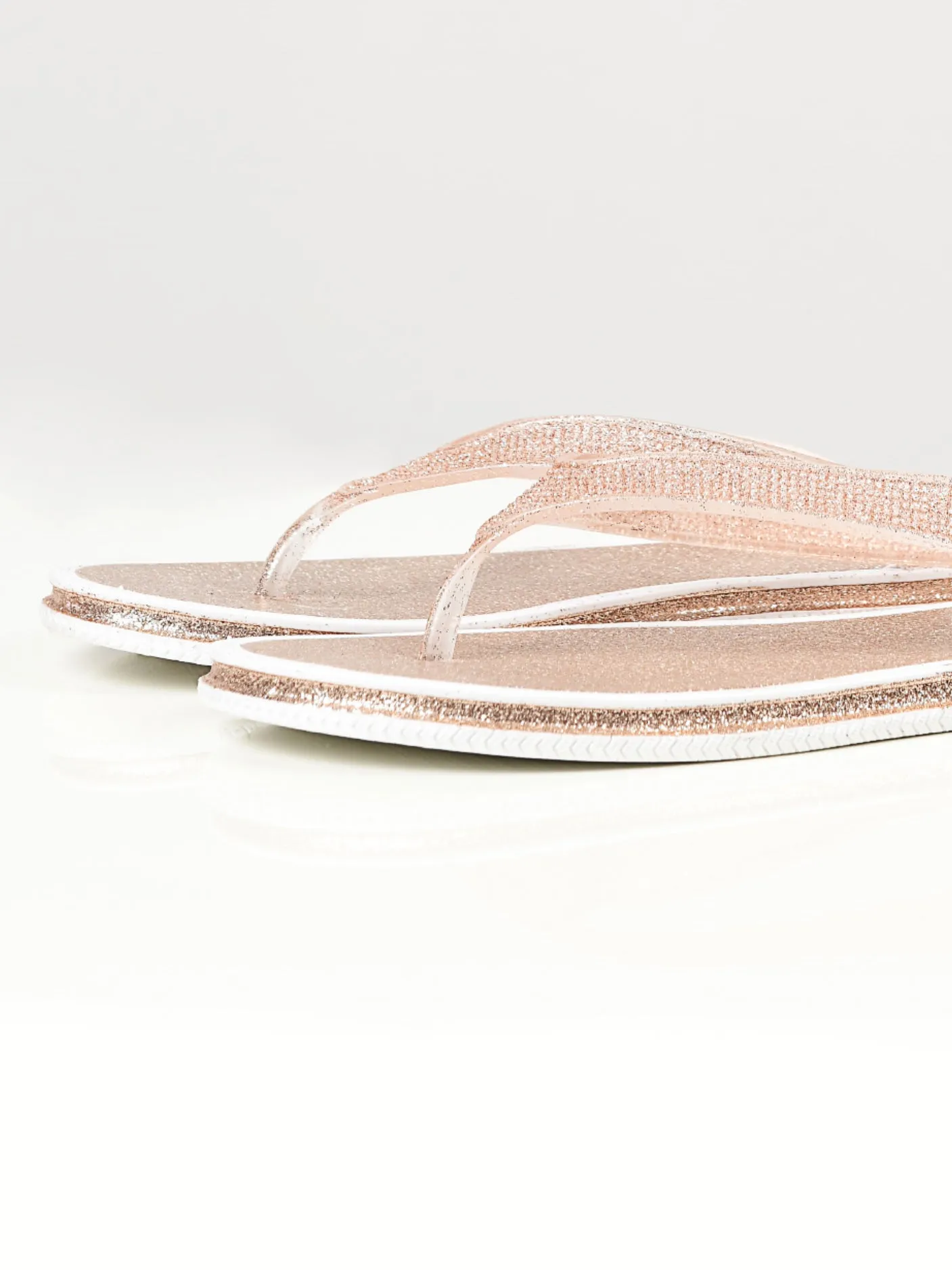 Shimmery Flip Flops - Gold