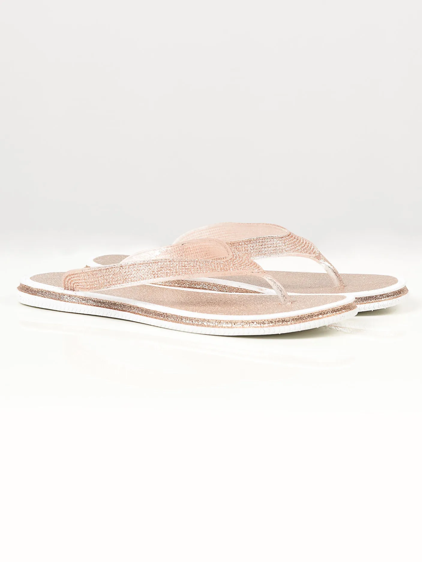 Shimmery Flip Flops - Gold