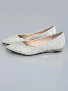 Shimmery Pointed Pumps - Light Golden