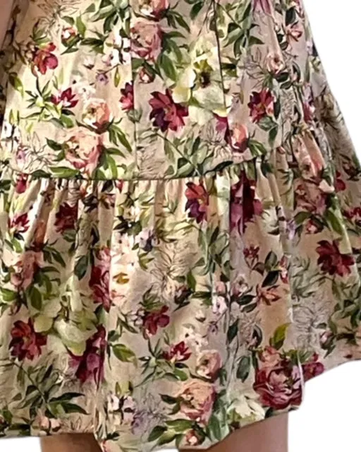 Short Slip Dress - Blooming Meadow Cotton Print