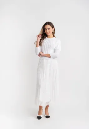 skirt lace pleated - white