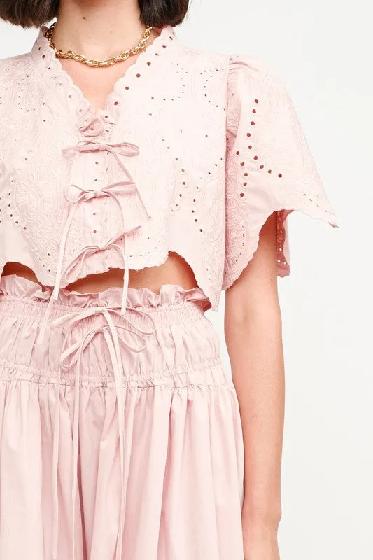 SOFIE THE LABEL MARGOT EYELET SET IN PINK