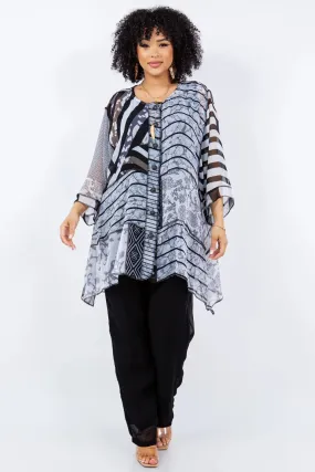 Sterling Style Short Happy Coat - 5851SHC BLACK/WHITE