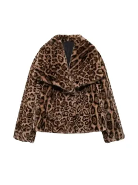 Suzy Sleeze Faux Fur Leopard Jacket