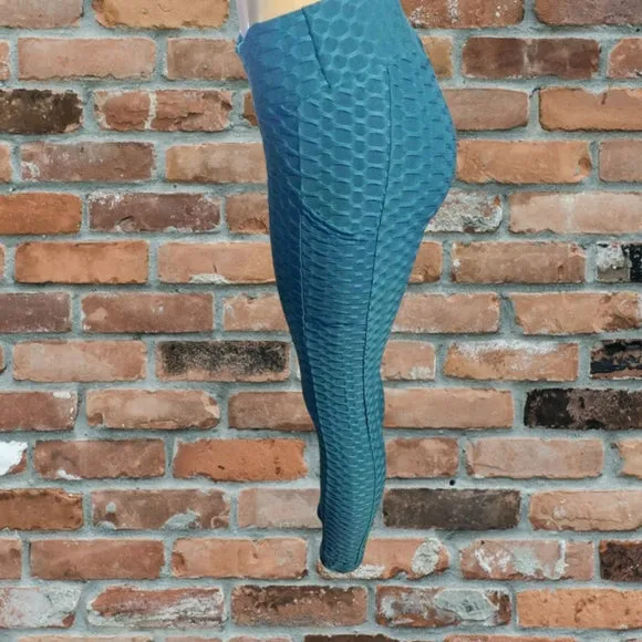 Teal Scrunchy TikTok Leggings