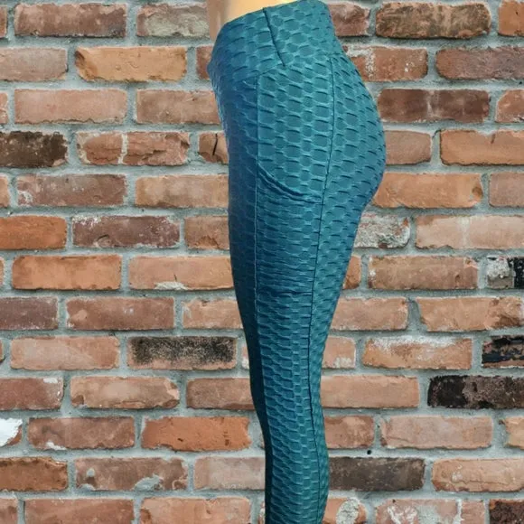 Teal Scrunchy TikTok Leggings