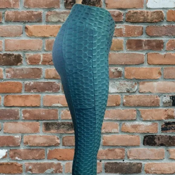 Teal Scrunchy TikTok Leggings