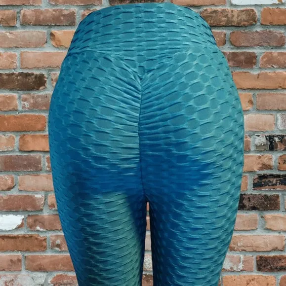 Teal Scrunchy TikTok Leggings