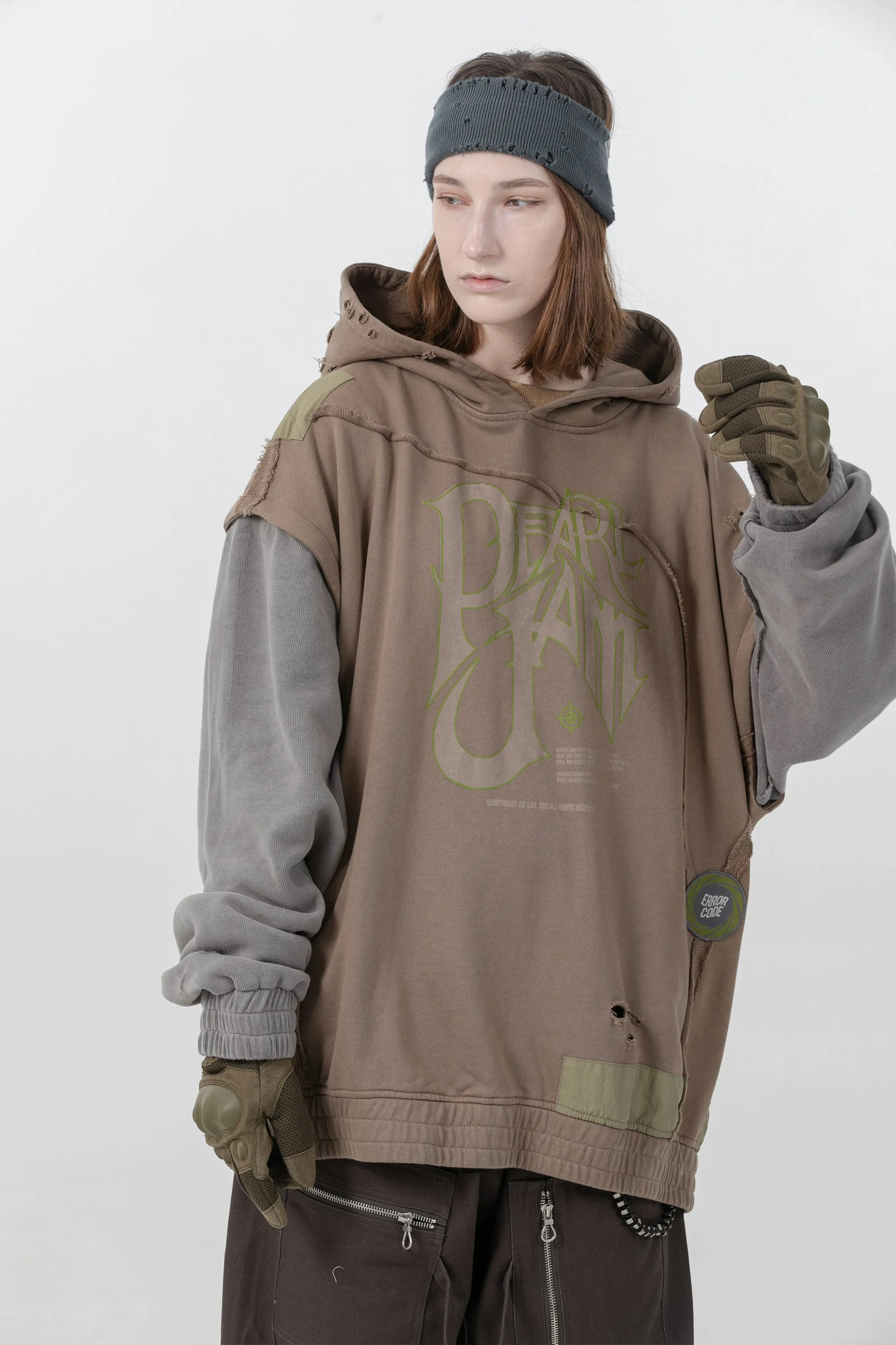 TRASHER detachable sleeve sweatshirt