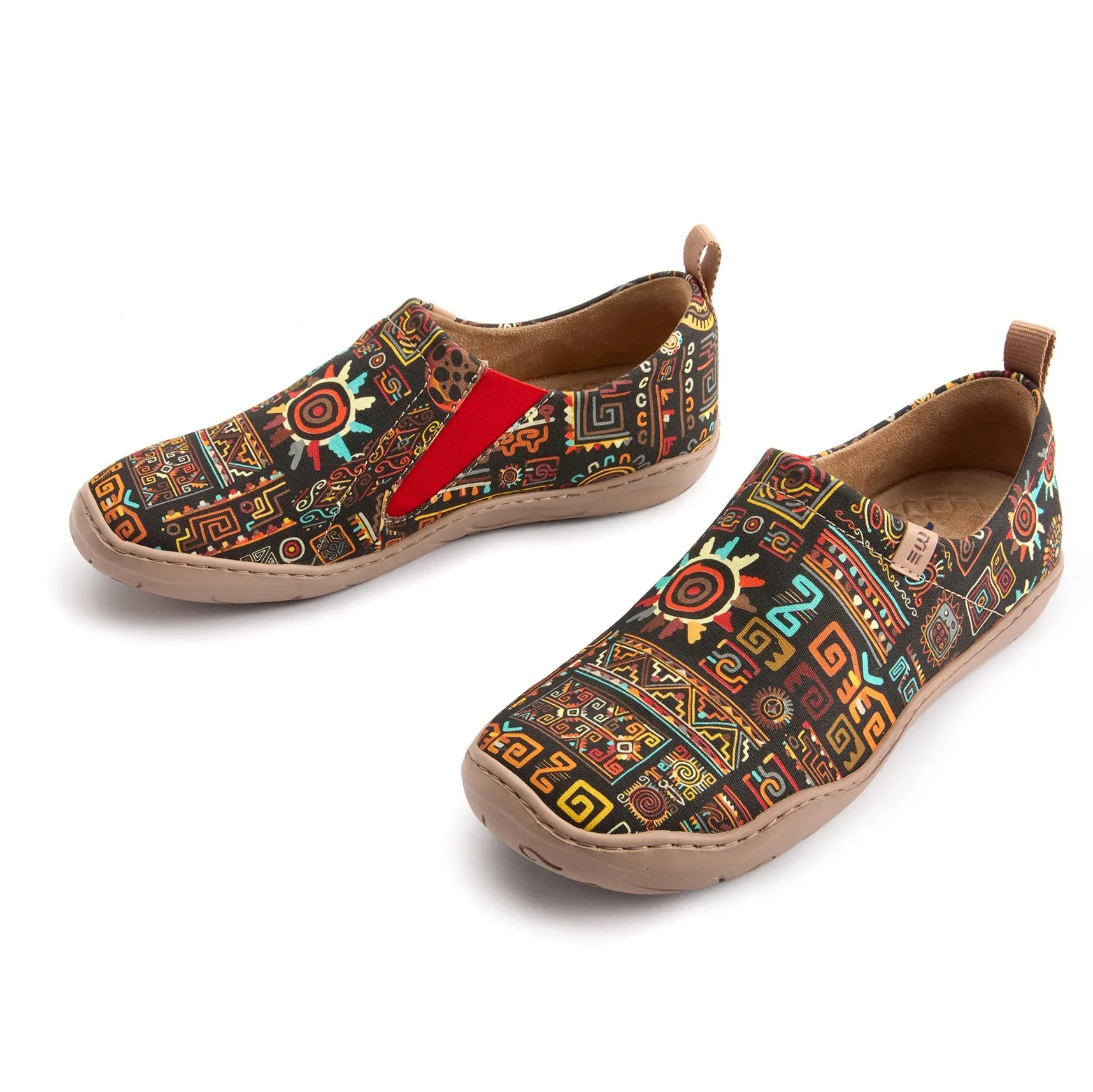 Tribal Glow Women's Slip-On Shoes Painted Canvas Sneakers