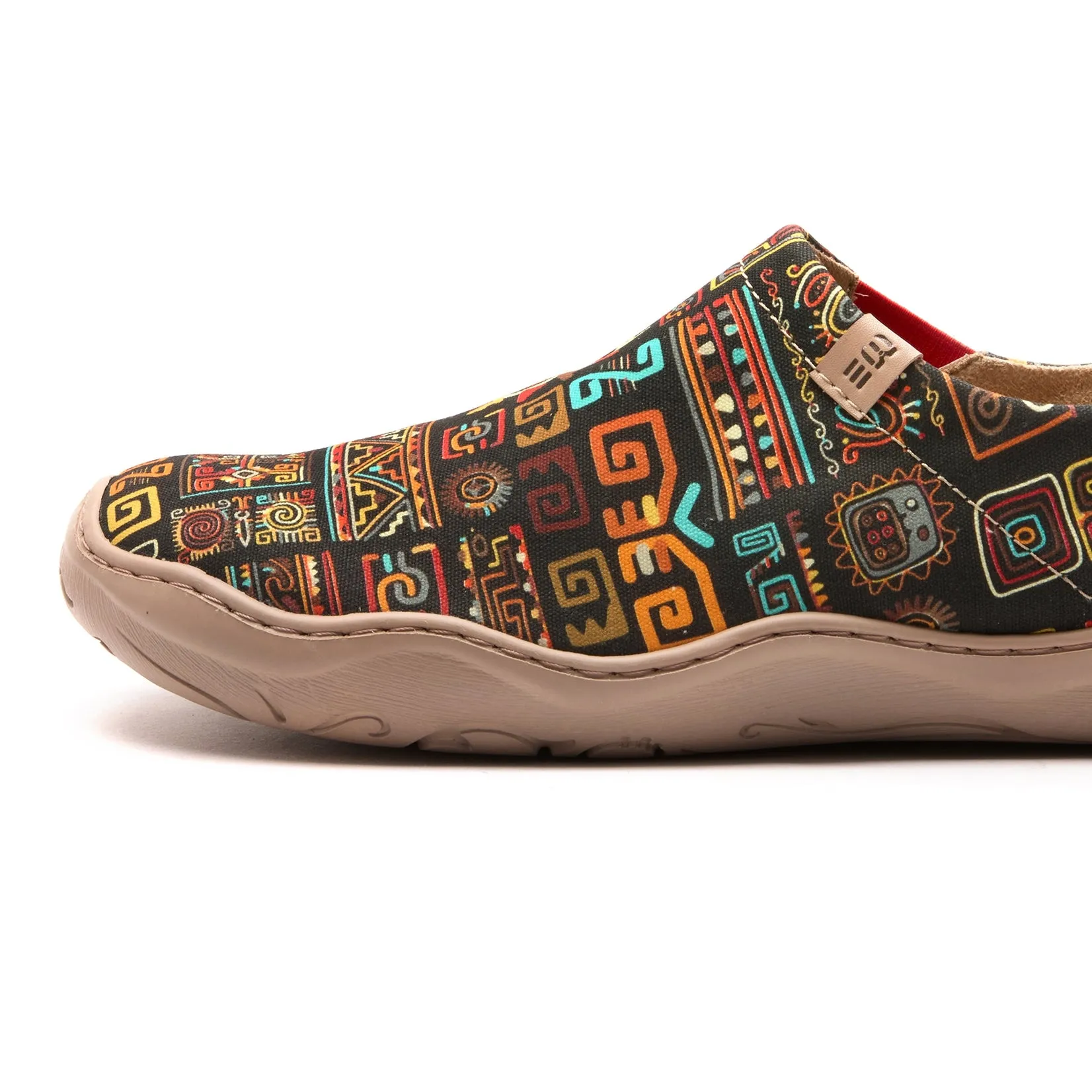 Tribal Glow Women's Slip-On Shoes Painted Canvas Sneakers