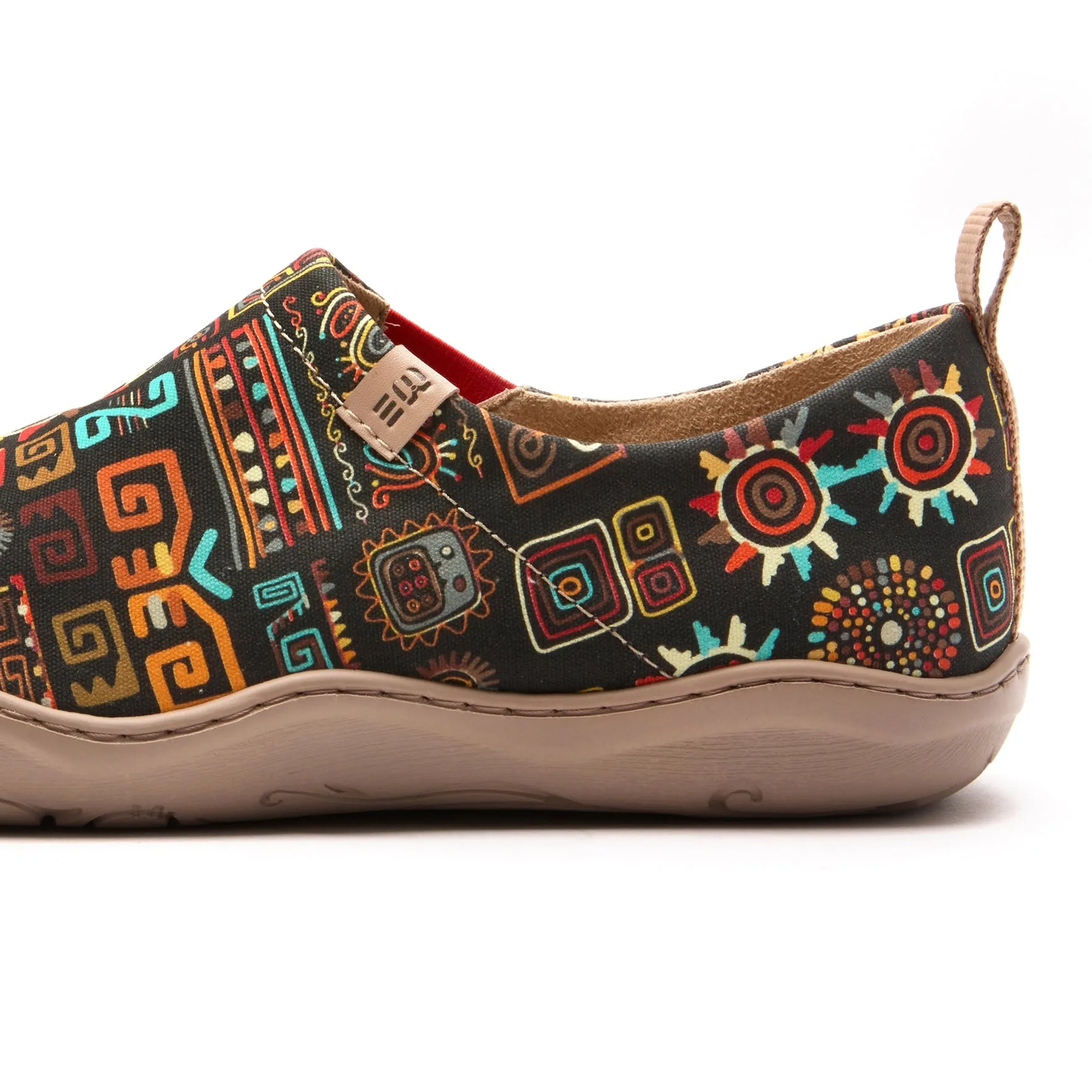 Tribal Glow Women's Slip-On Shoes Painted Canvas Sneakers