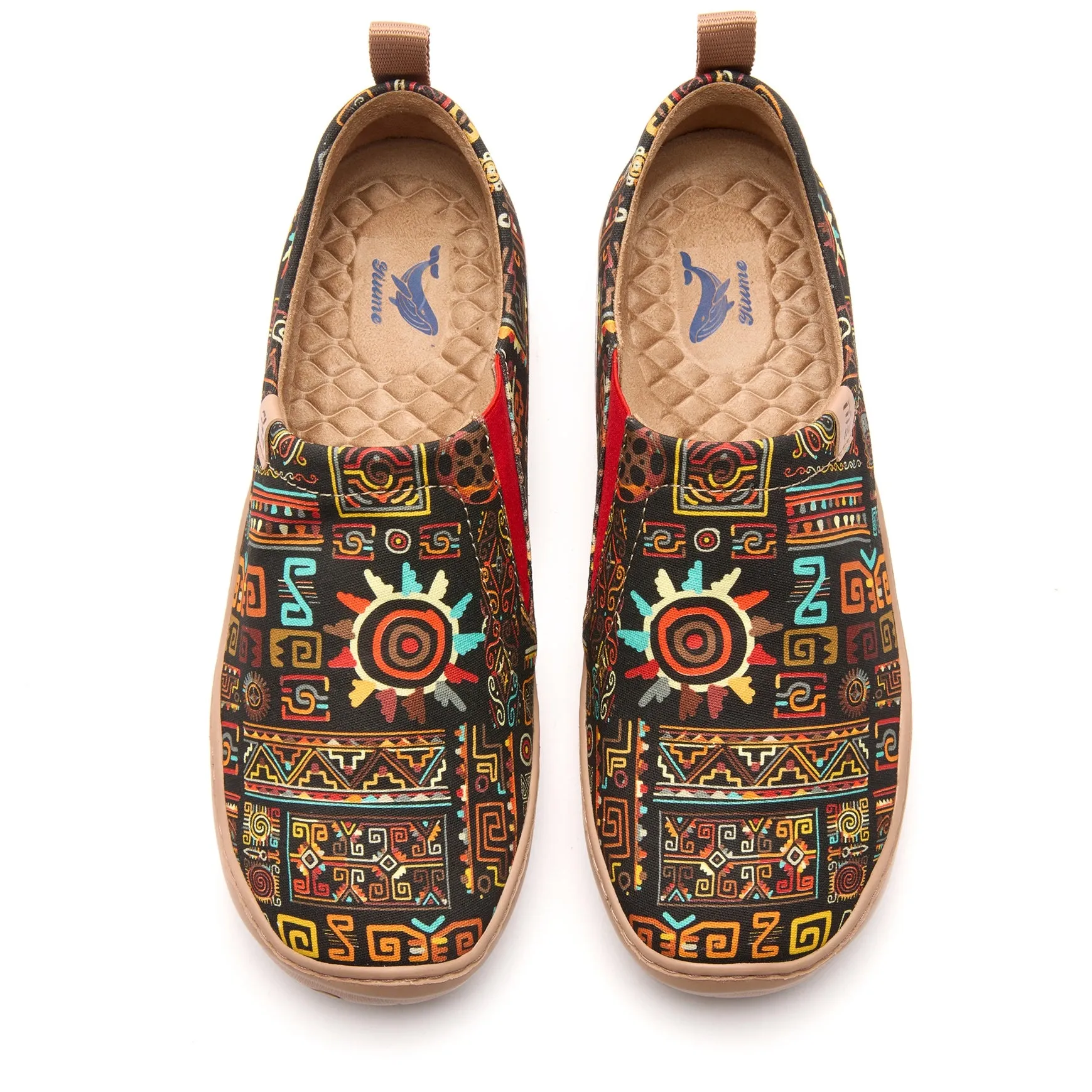 Tribal Glow Women's Slip-On Shoes Painted Canvas Sneakers