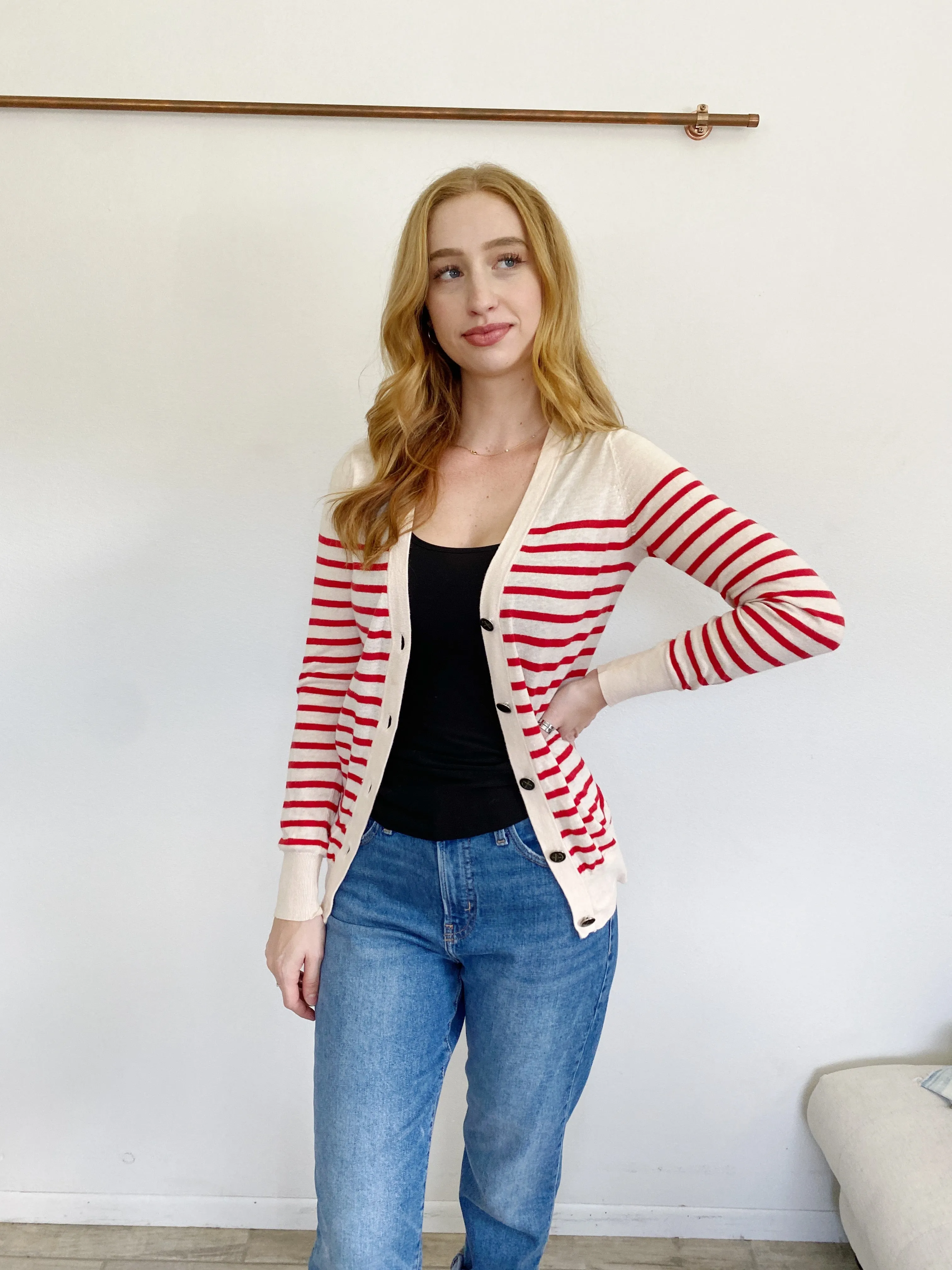 Urban Outfitters BDG Nautical Stripe Cardigan Sweater Large