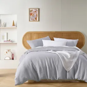 Vintage Design French Linen Dove Grey Quilt Cover Set