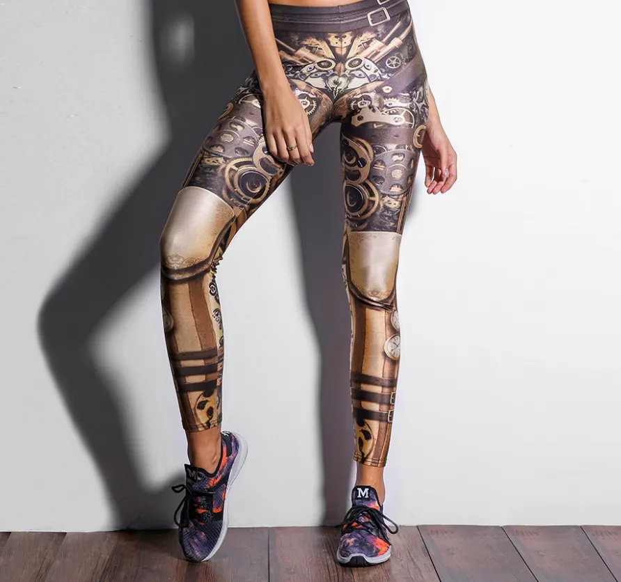 Women's High Waist Polyester Plus Size Leggings