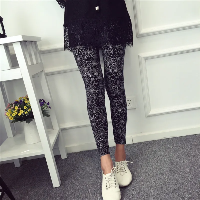 Women's Summer Casual Polyester High-Waist Leggings With Print