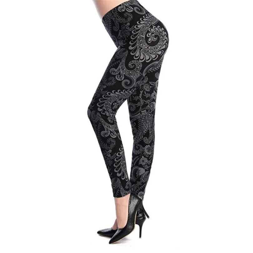 Women's Summer Casual Polyester High-Waist Leggings With Print