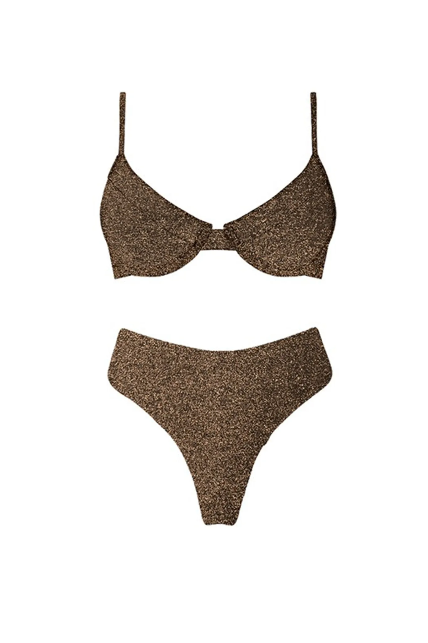 Zuma High Waist Bikini Bottom Brown